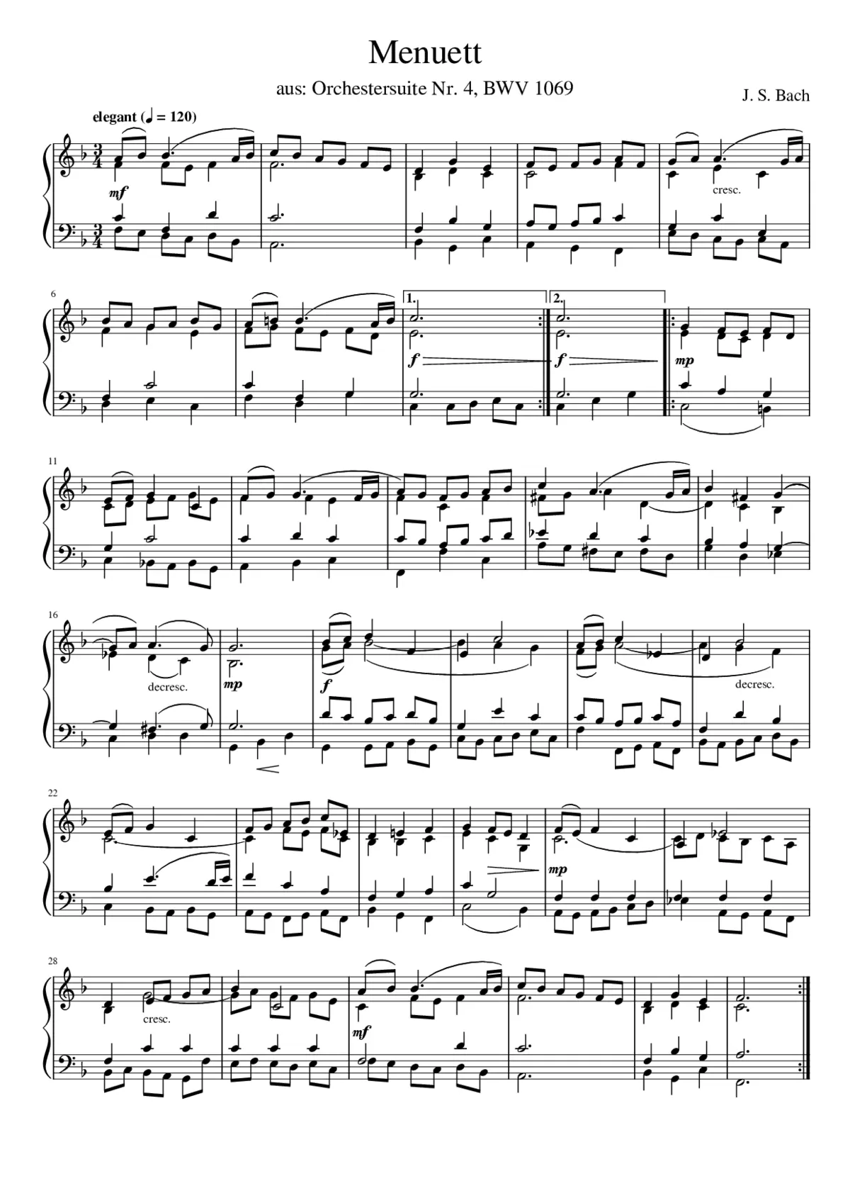 Orchestral Suite No.4 in D major BWV 1069 - Page 1