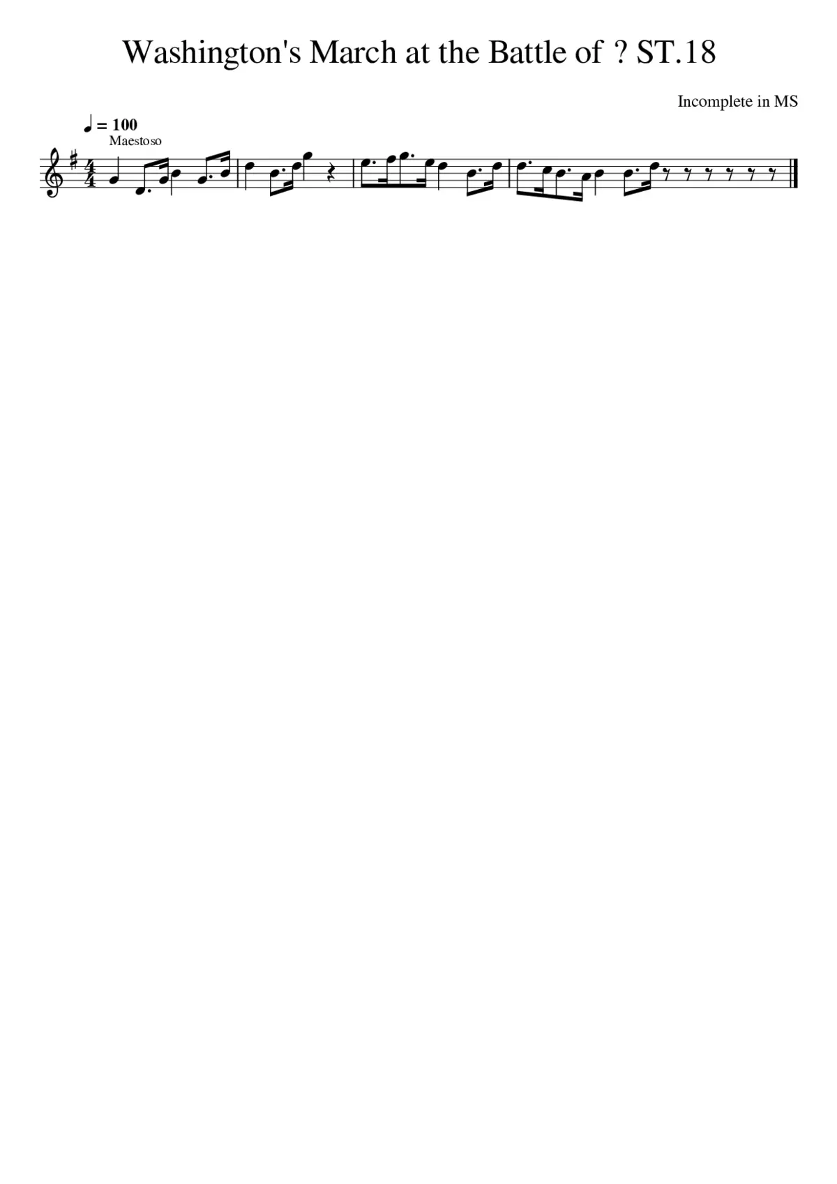 Washington's March at the Battle of ? ST.18 - Page 1