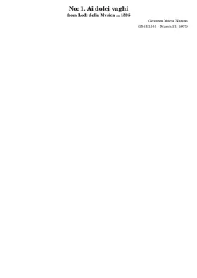 Ahi dolc' e vagh' accenti