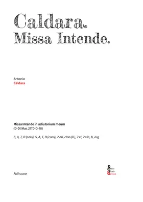 Mass in D major 'Intende in adiutorium meum'
