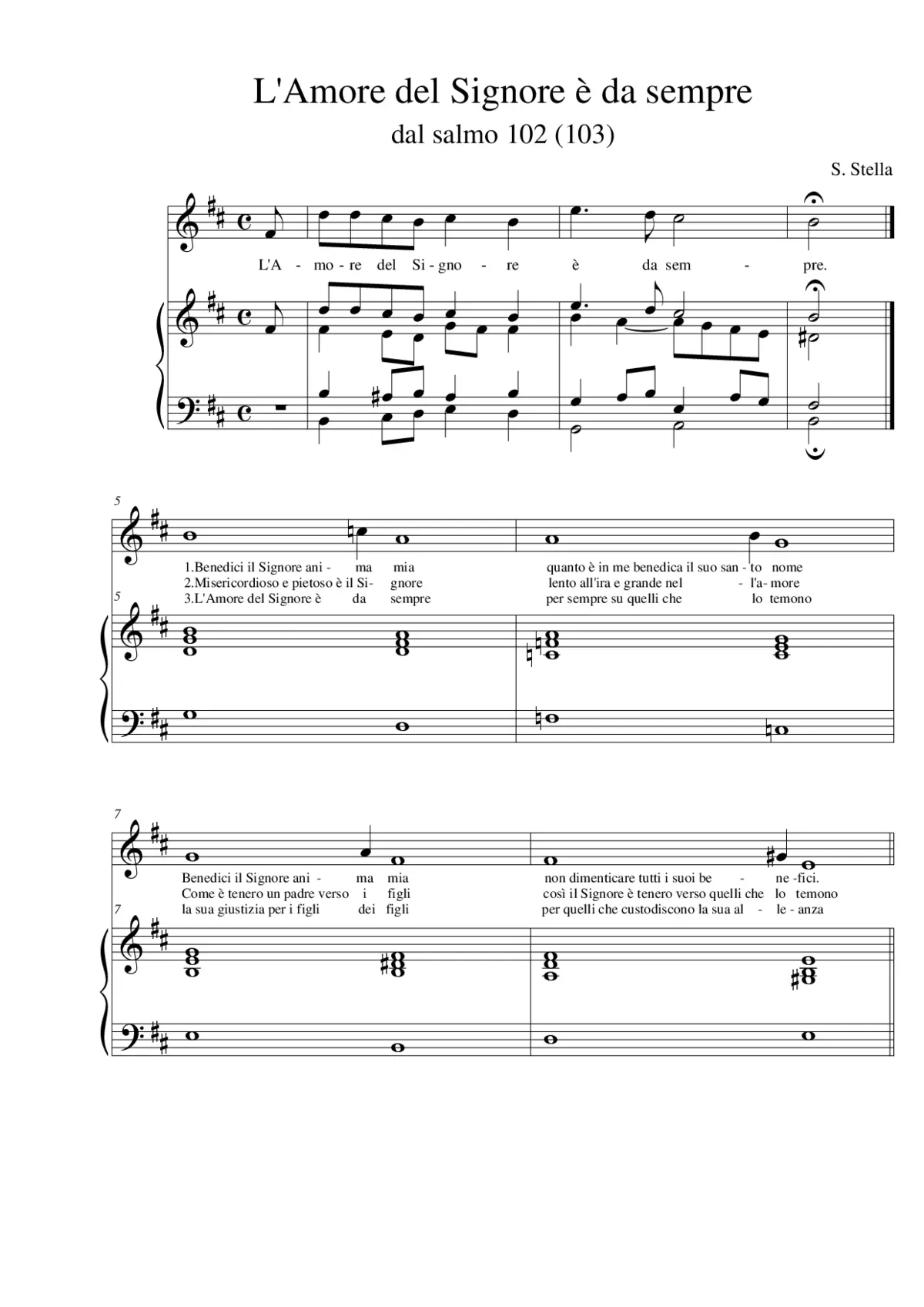 L'Amore del Signore è da sempre (psalm 102) - Page 1