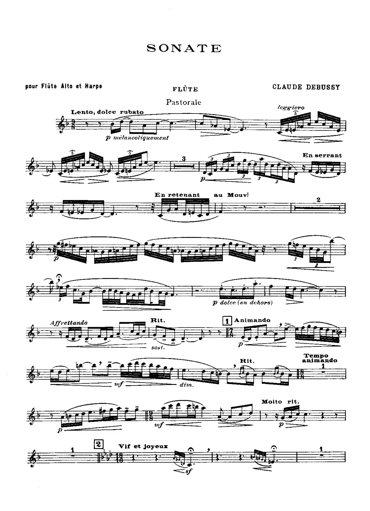 Sonata for Flute, Viola and Harp - Page 1