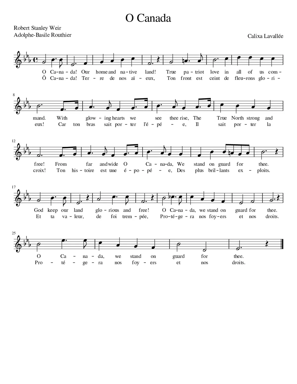O Canada - Page 1