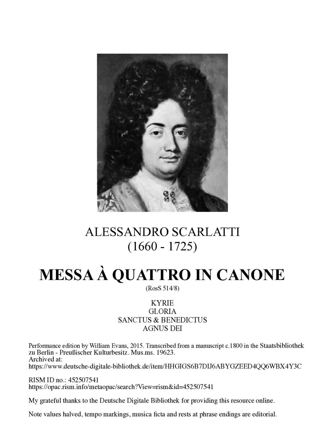 Messa à Quattro in Canone - Page 1