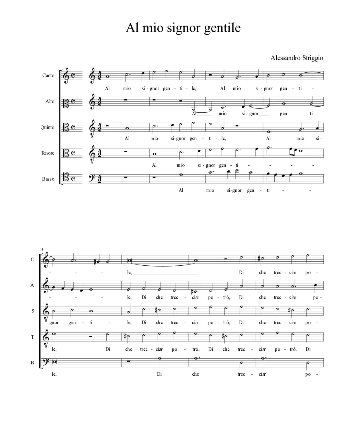Al mio signor gentile - Page 1