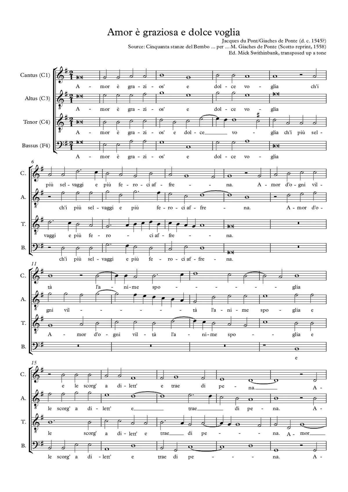 Amor è graziosa e dolce voglia - Page 1