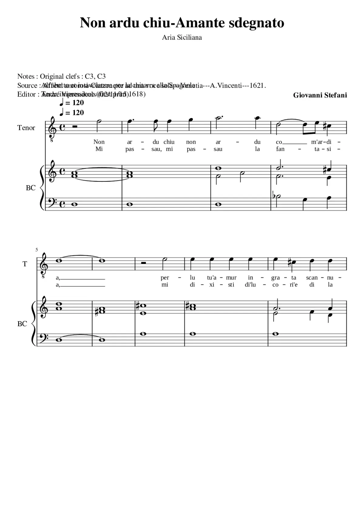 Non ardu chiu - Amante sdegnato - Page 1