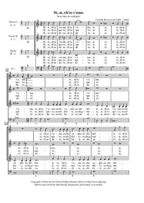 Si si ch'io v'amo, occhi vaghi, occhi belli