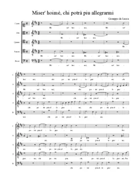 Miser' hoimè, chi potrà piu allegrarmi
