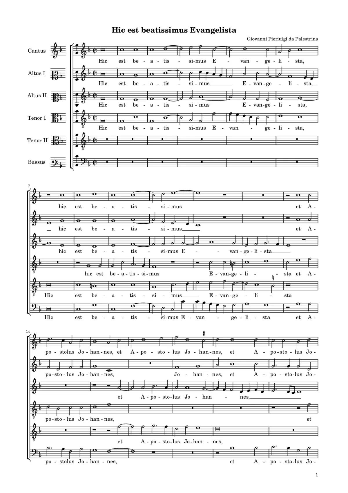 Hic est beatissimus Evangelista - Page 1