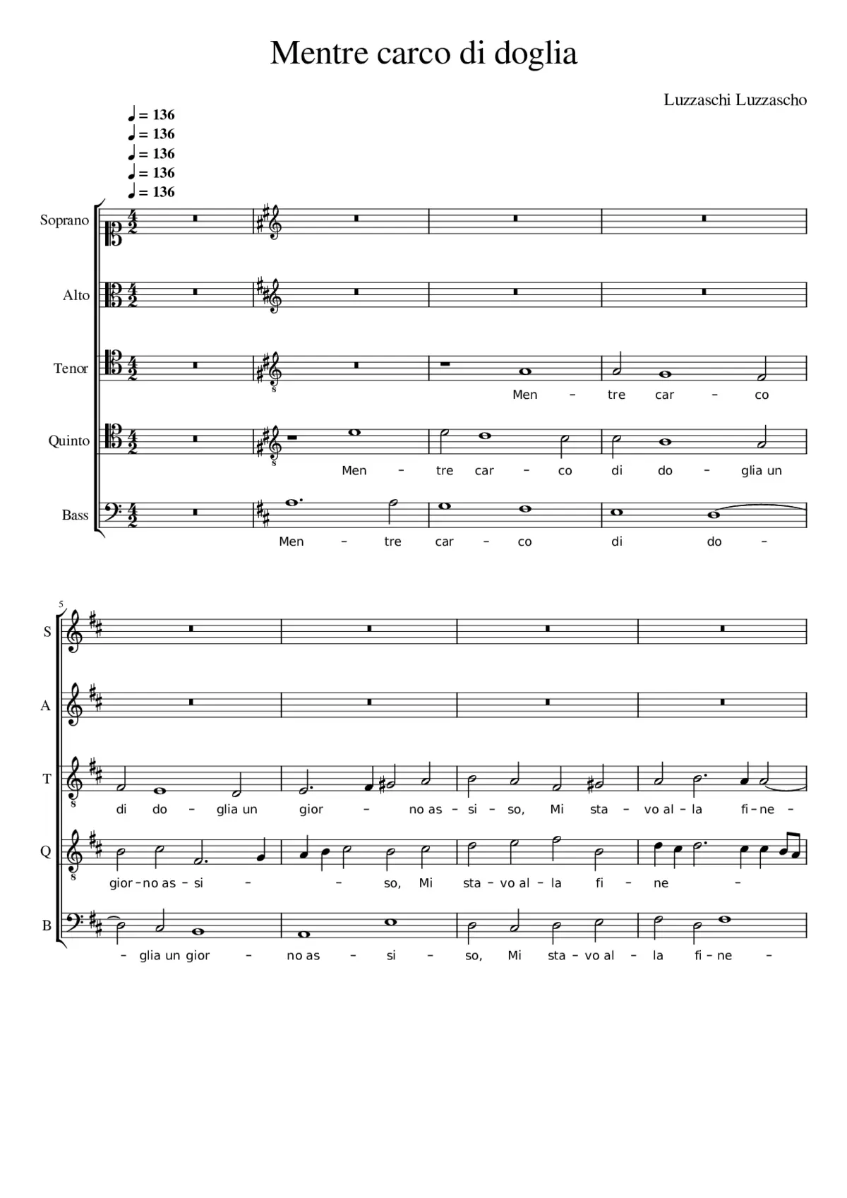 Mentre carco di doglia - Page 1