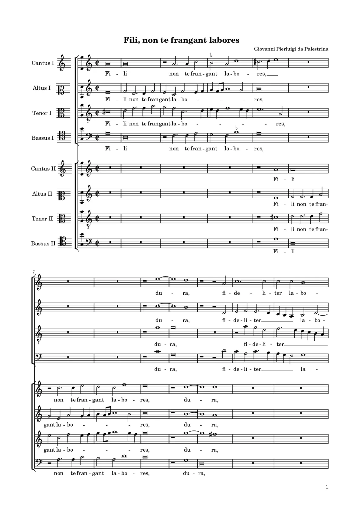 Fili non te frangant labores - Page 1