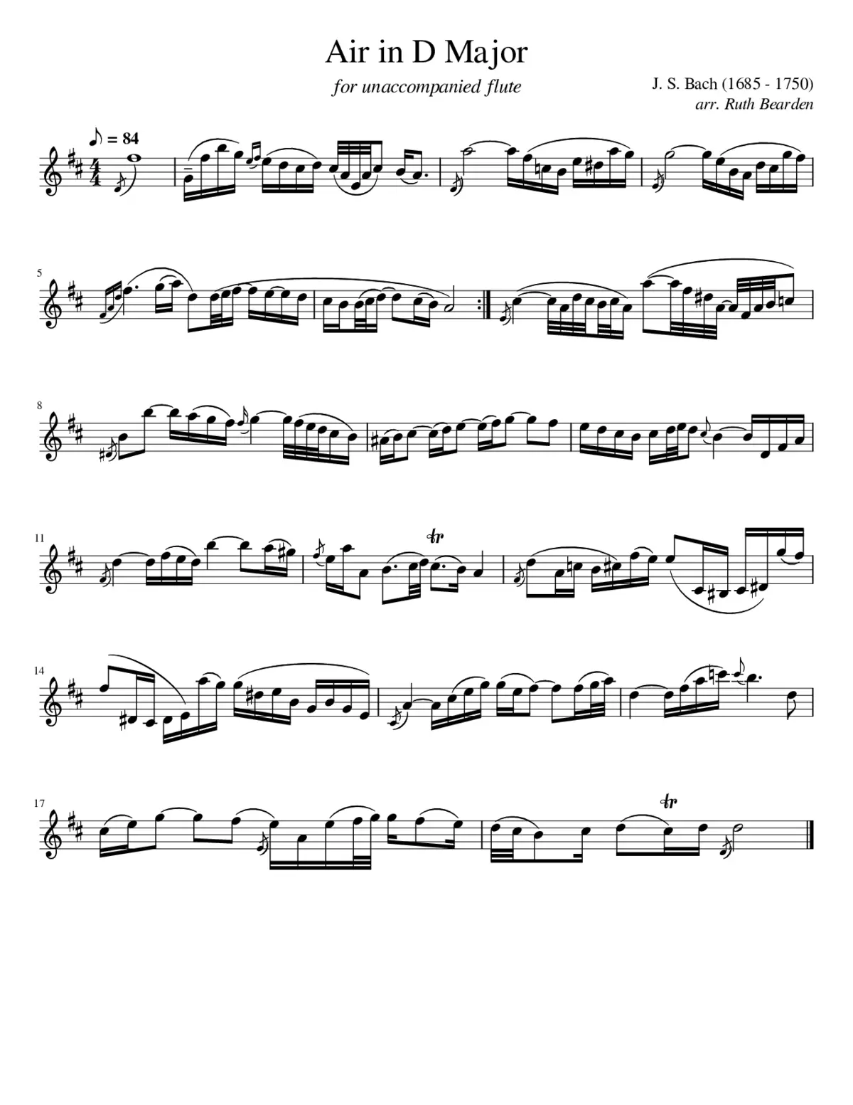 Air 'on the G string' Orchestral Suite No. 3 in D major BWV 1068 - Page 1