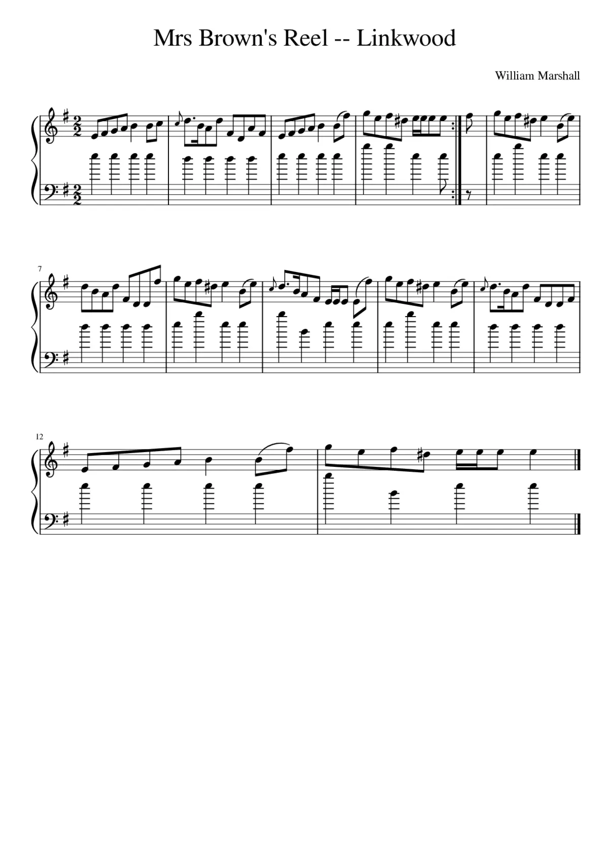 Mrs Brown's Reel -- Linkwood - Page 1