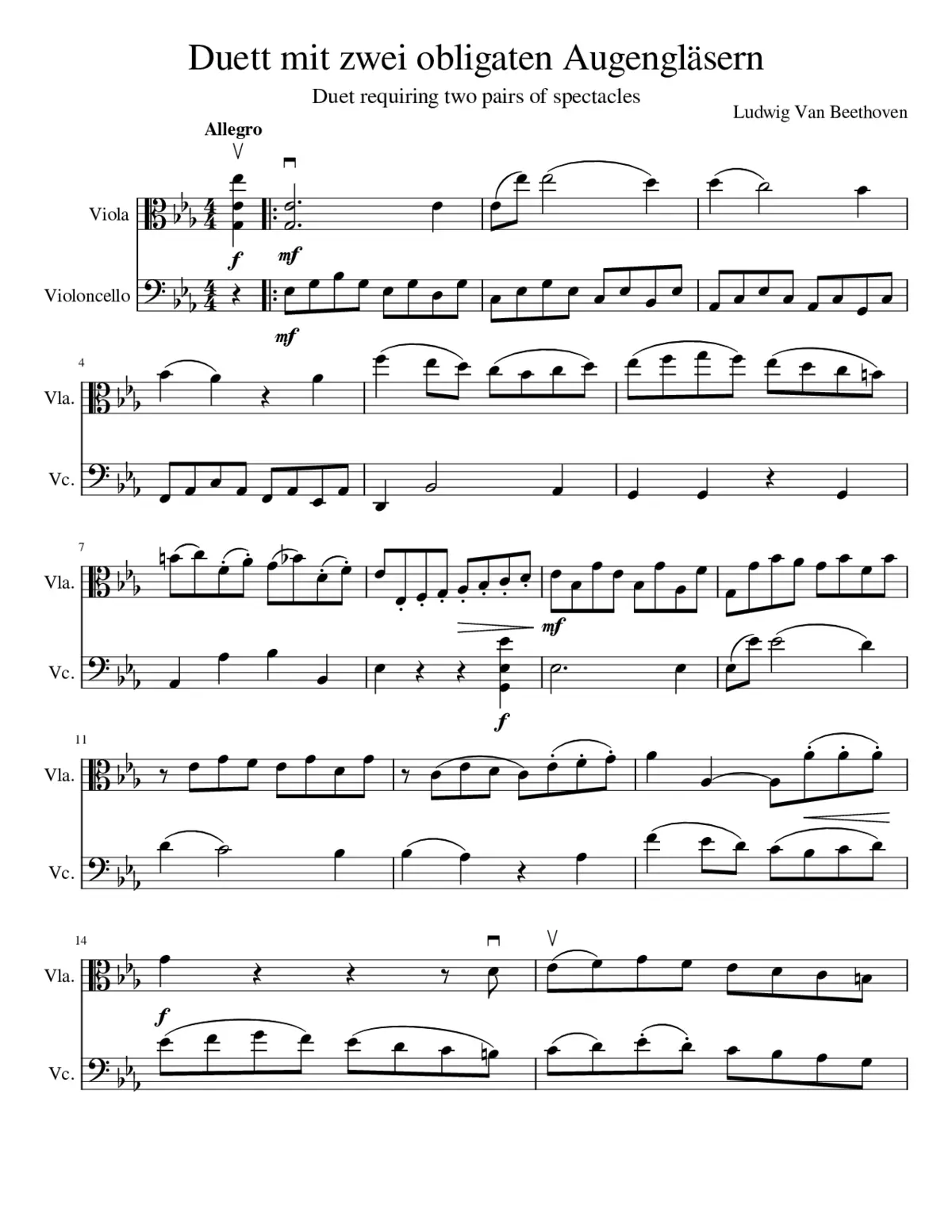 Duett mit zwei obligaten Augengläsern - Page 1