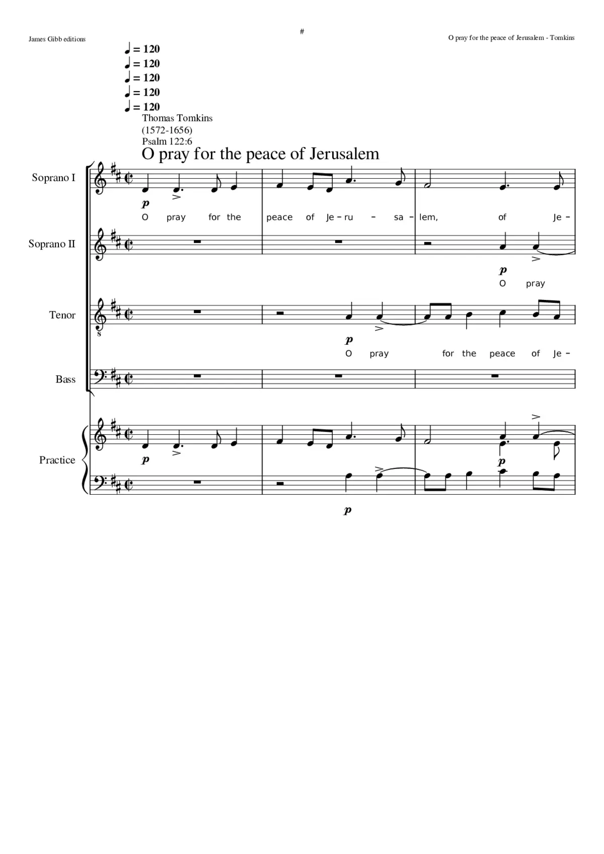 O Pray for the Peace of Jerusalem - Page 1