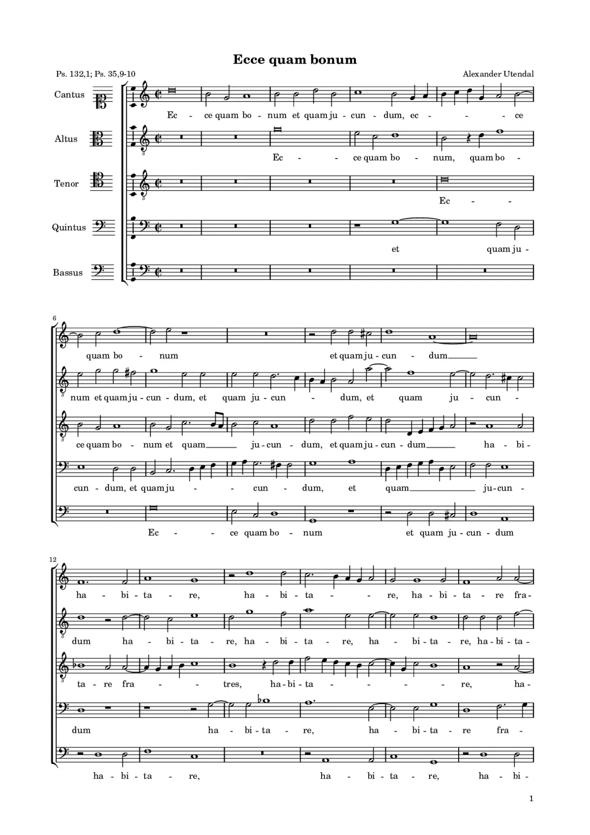 Ecce quam bonum - Page 1