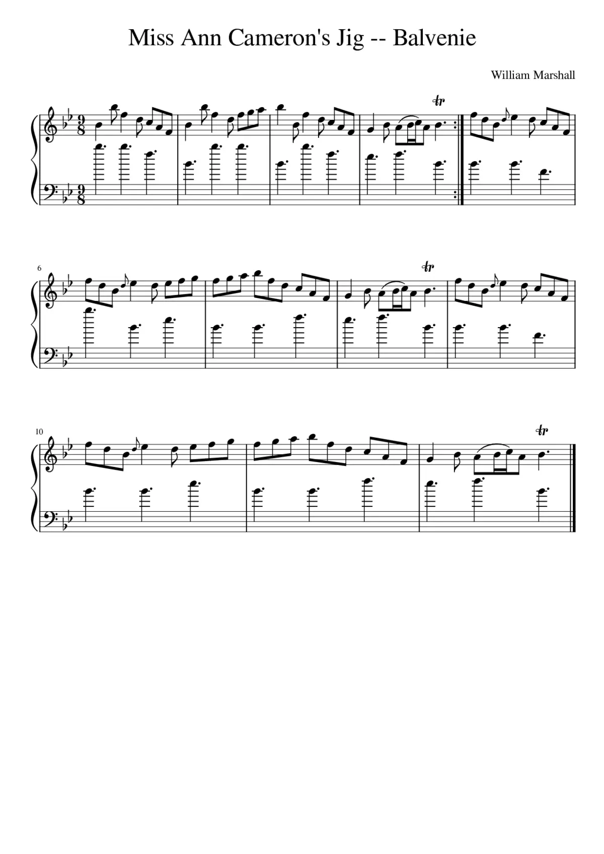 Miss Ann Cameron's Jig -- Balvenie - Page 1