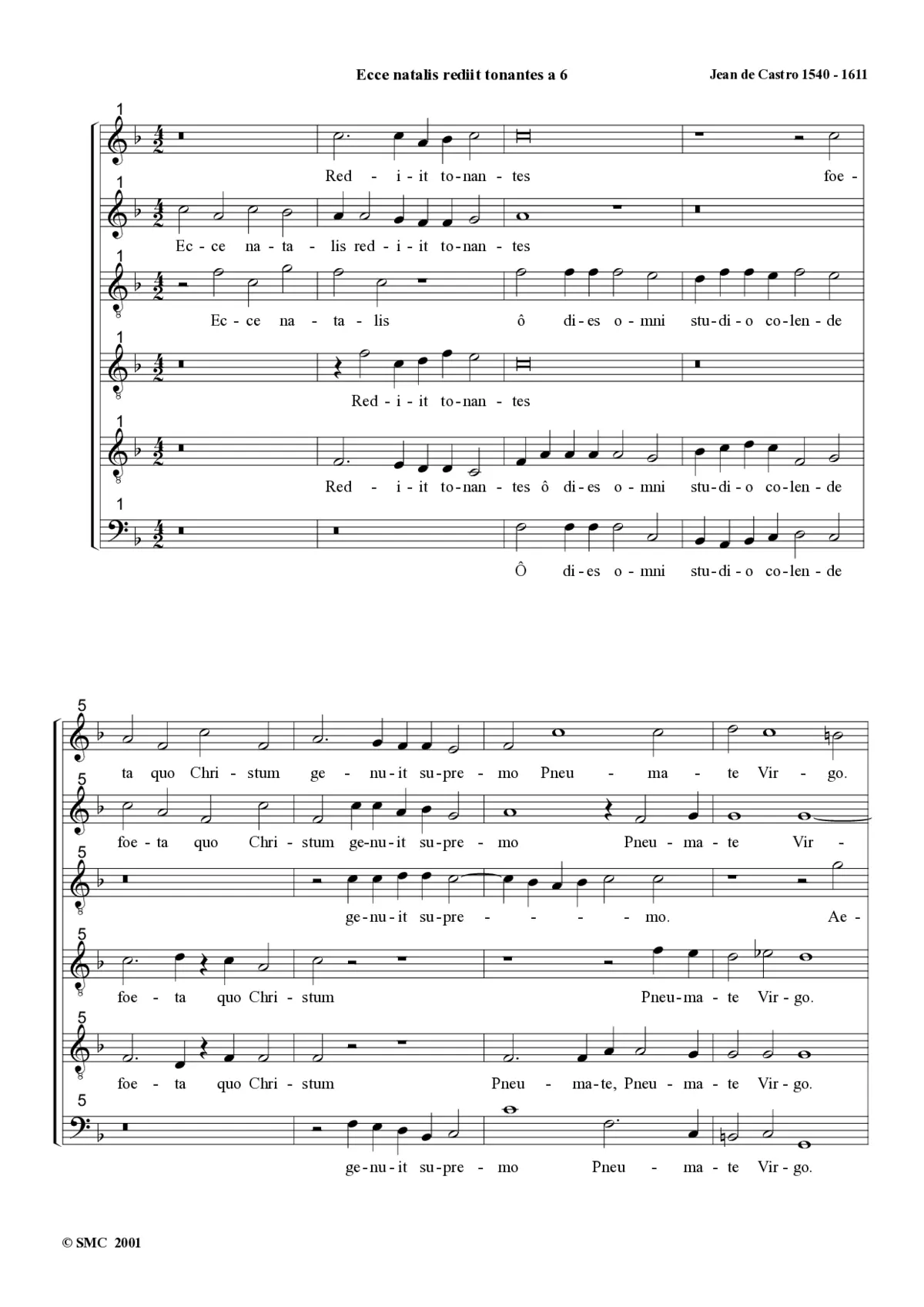 Ecce natalis rediit tonantes - Page 1