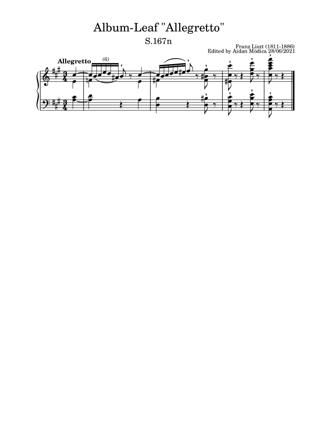 Album-Leaf 'Berlin I', S.167n - Page 1