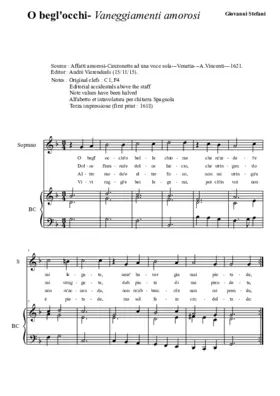 O begl'occhi - Vaneggiamenti amorosi