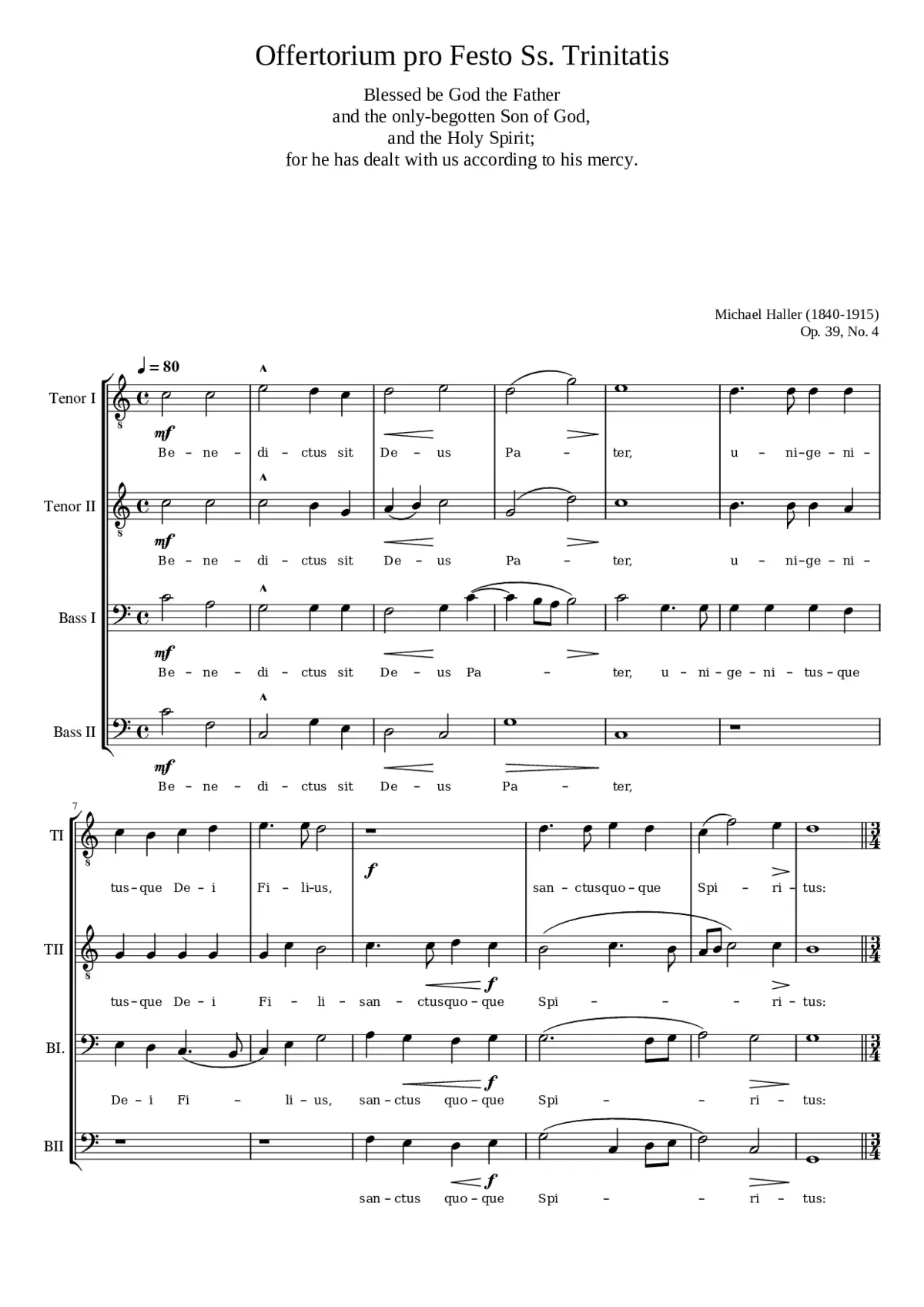 Benedictus sit Deus - Page 1