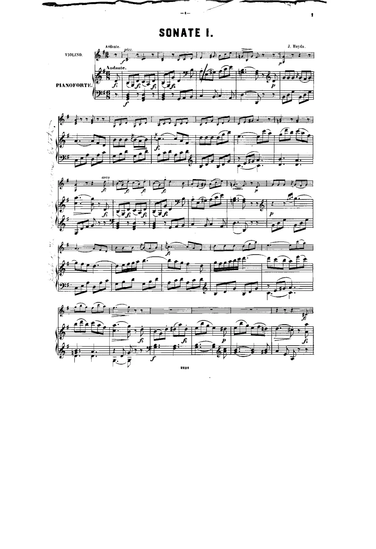 Piano Trio in G major, Hob.XV:32 - Page 1