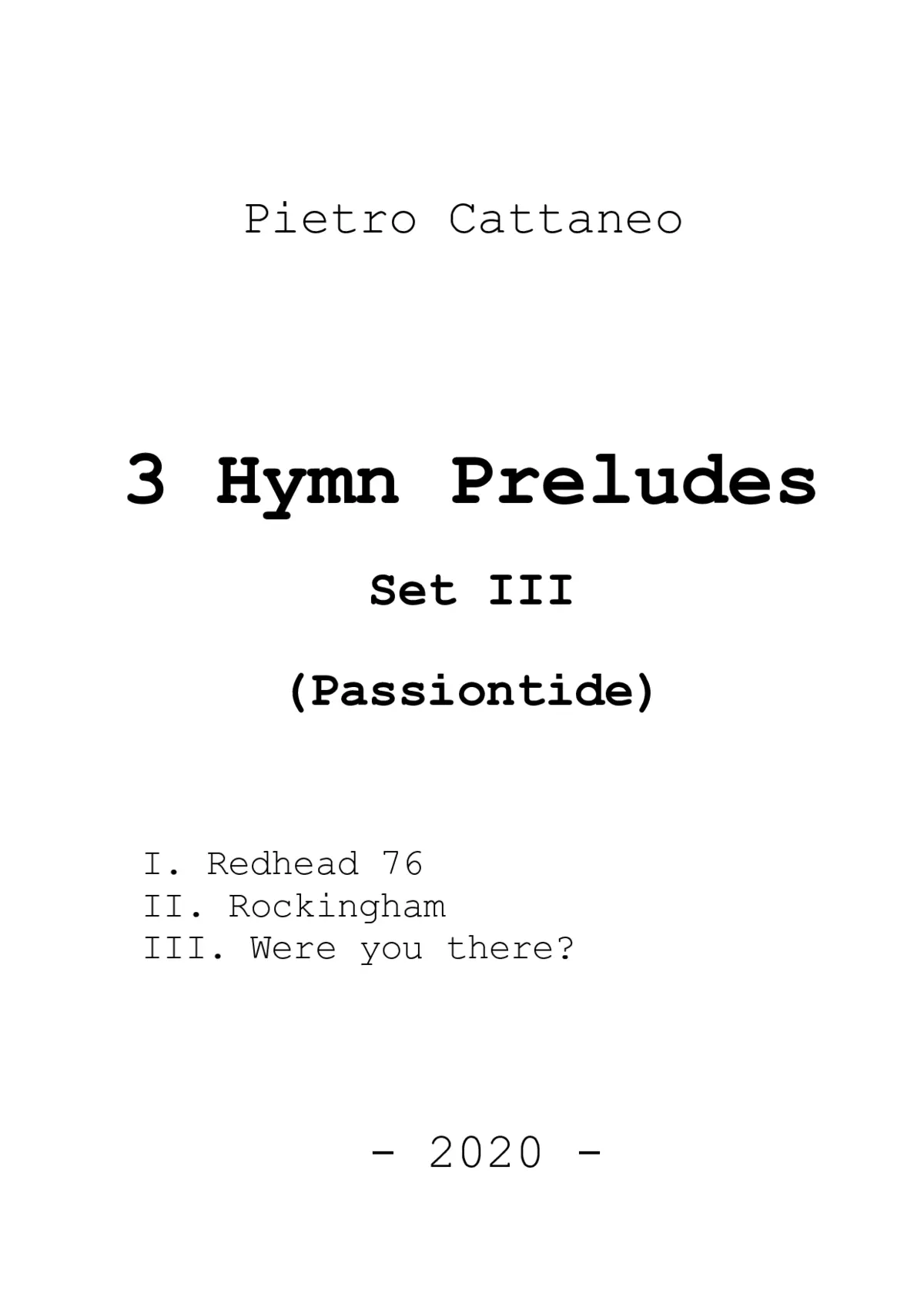 3 Hymn Preludes, Set III - Page 1