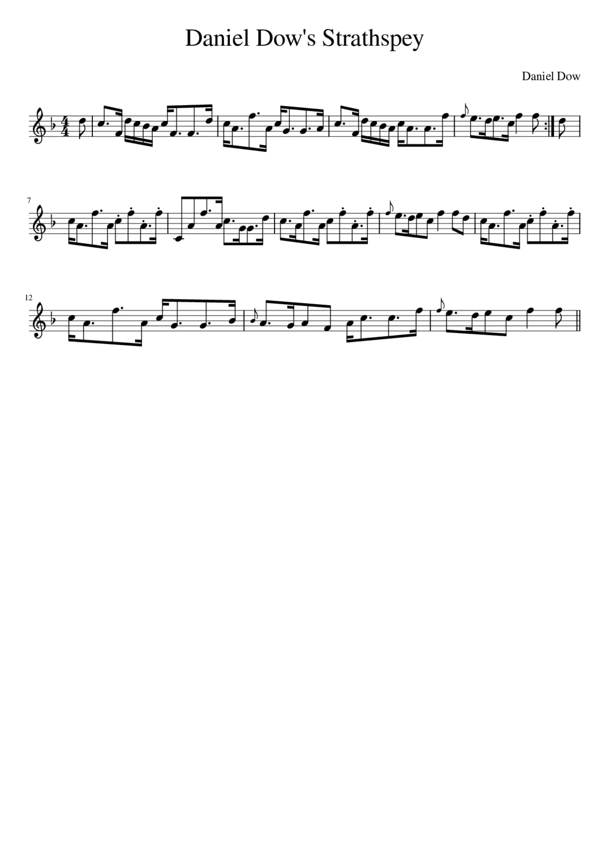 Daniel Dow's Strathspey - Page 1