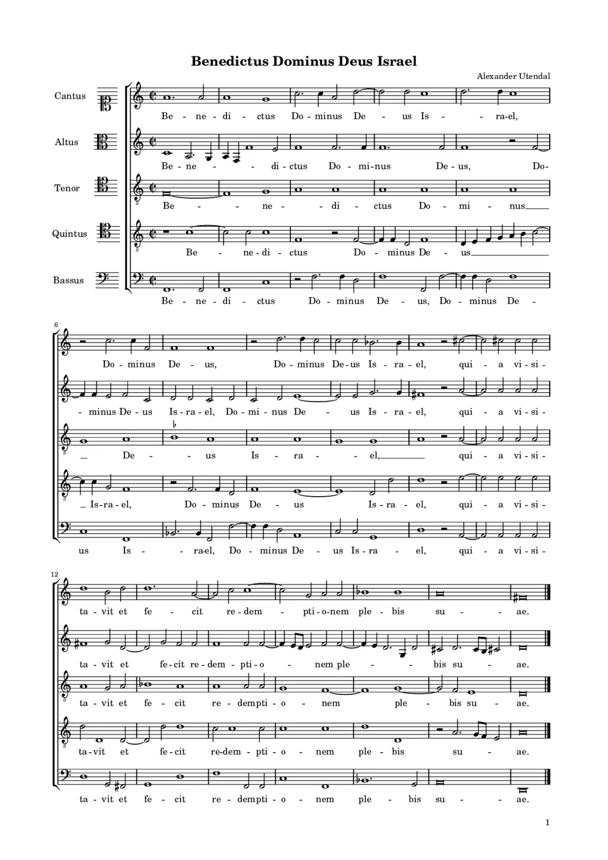 Benedictus Dominus Deus Israel - Page 1