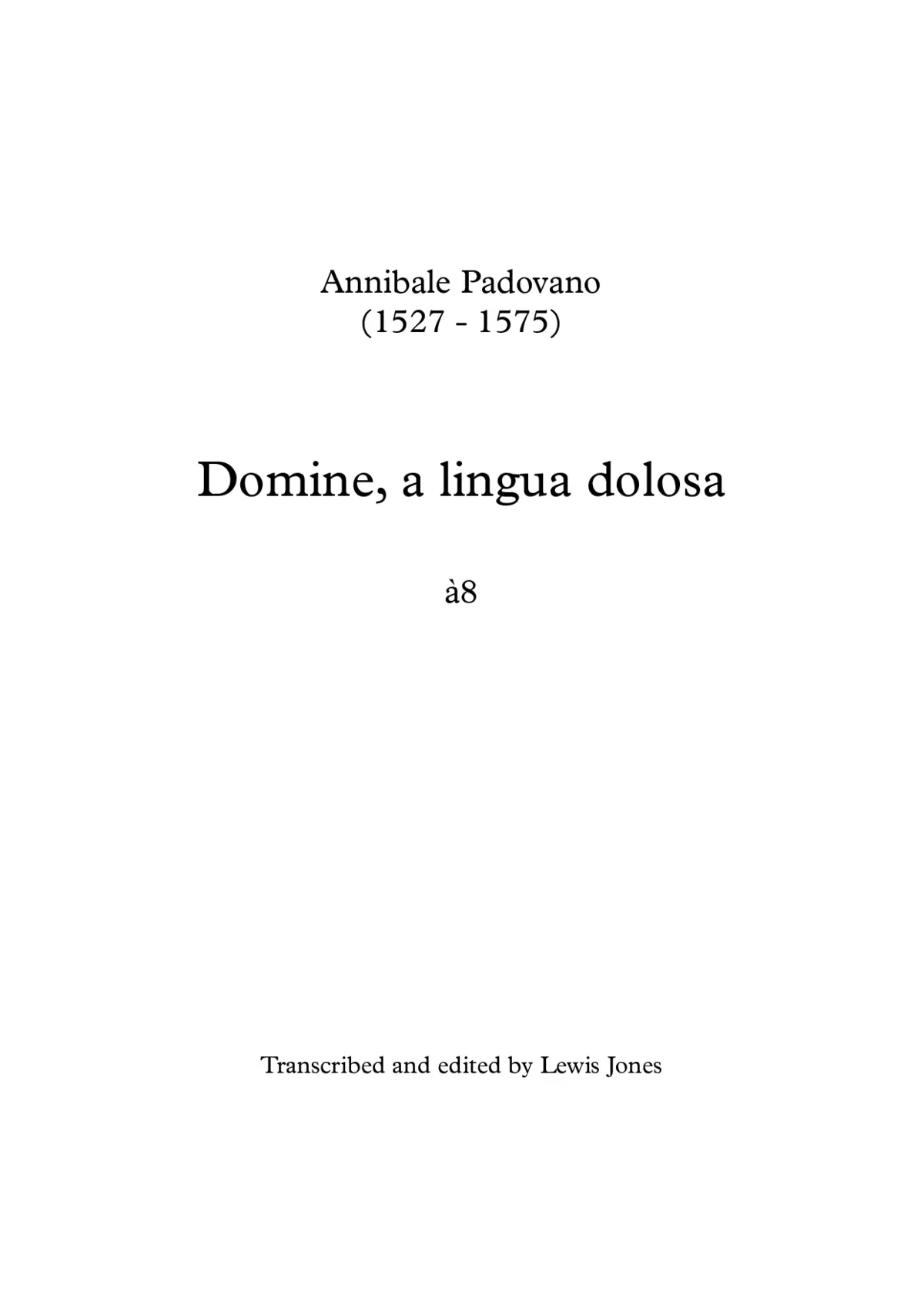 Domine a lingua dolosa a 8 - Page 1