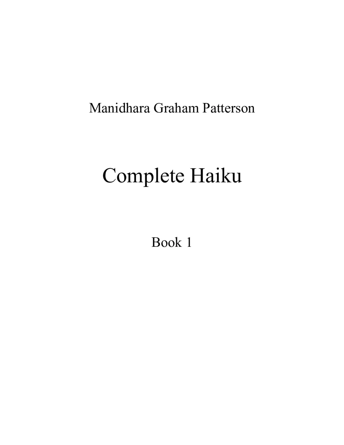 Haiku, Book 1 - Page 1