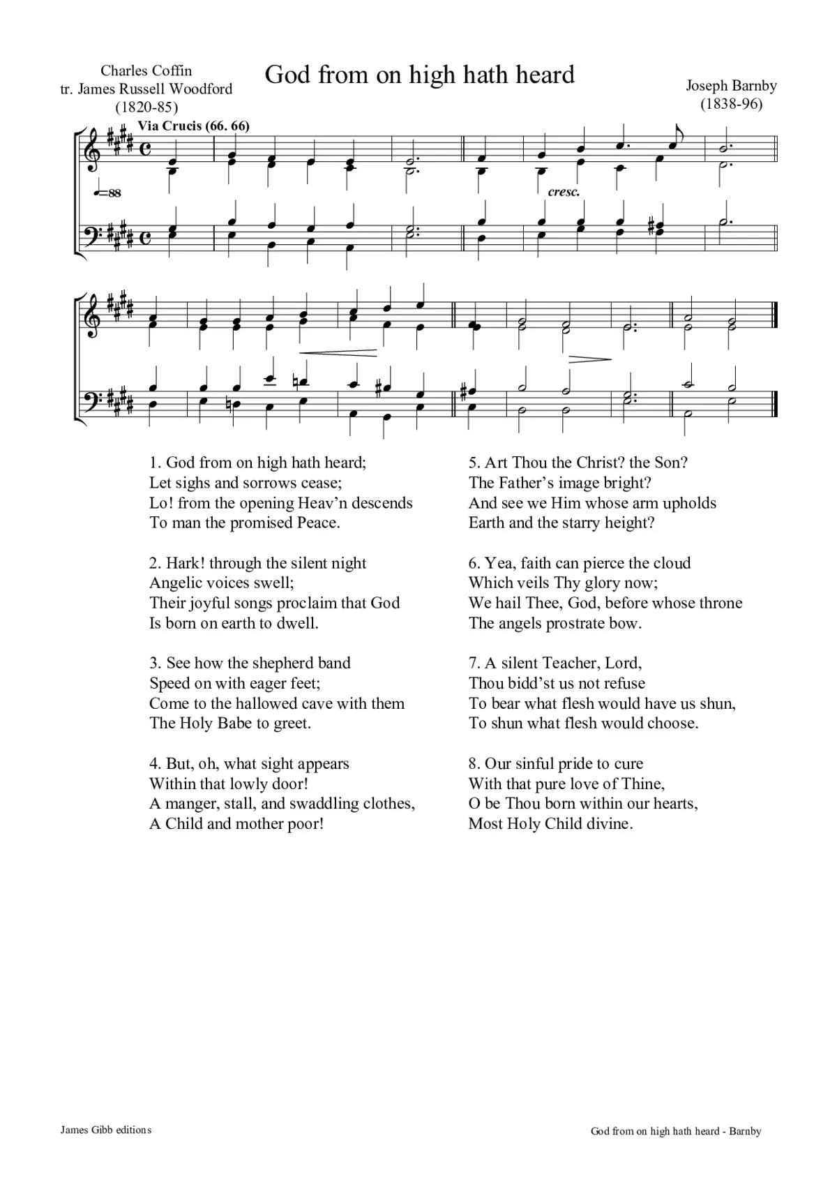 God from on high hath heard - Page 1