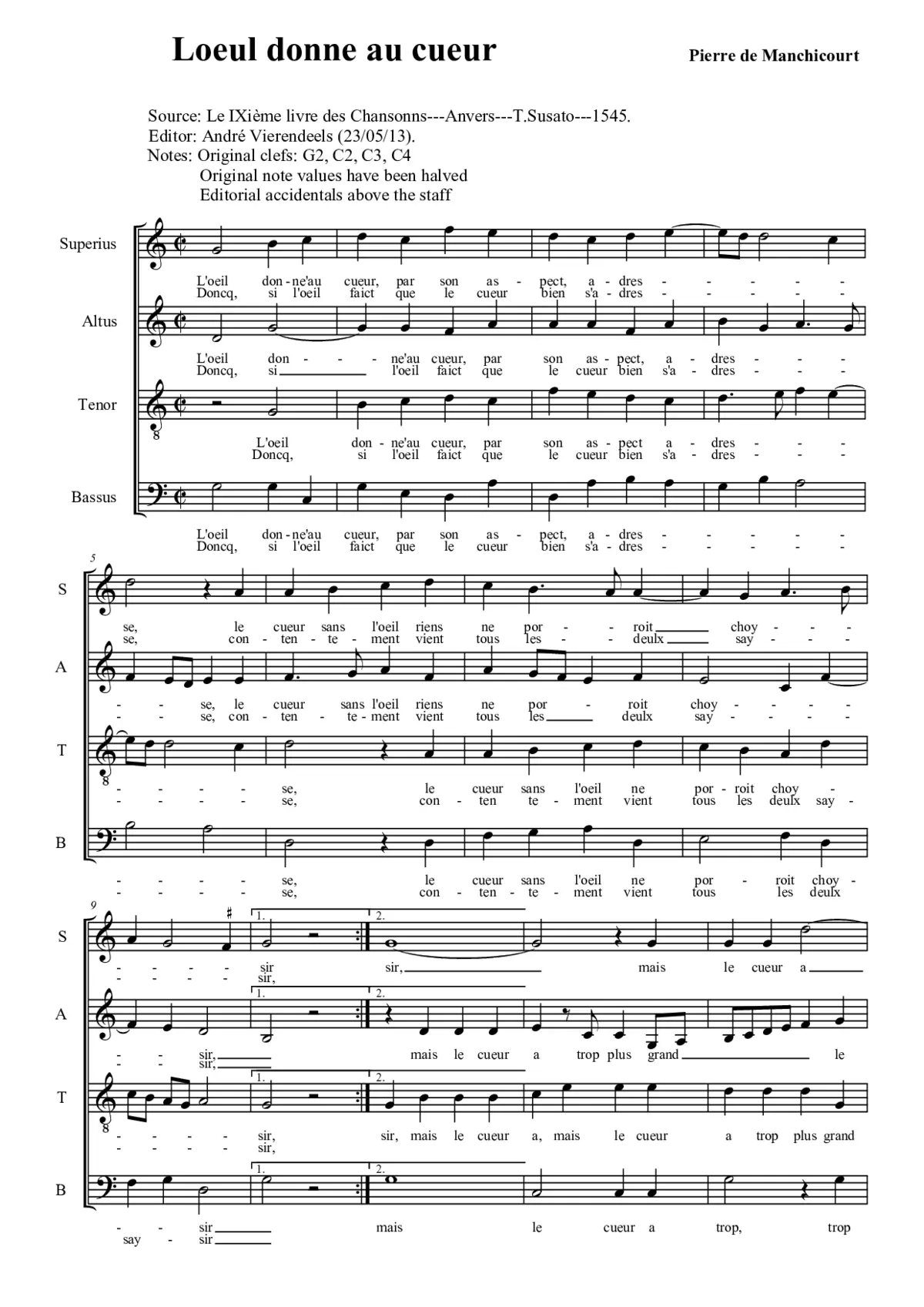 Loeul donne au cueur - Page 1