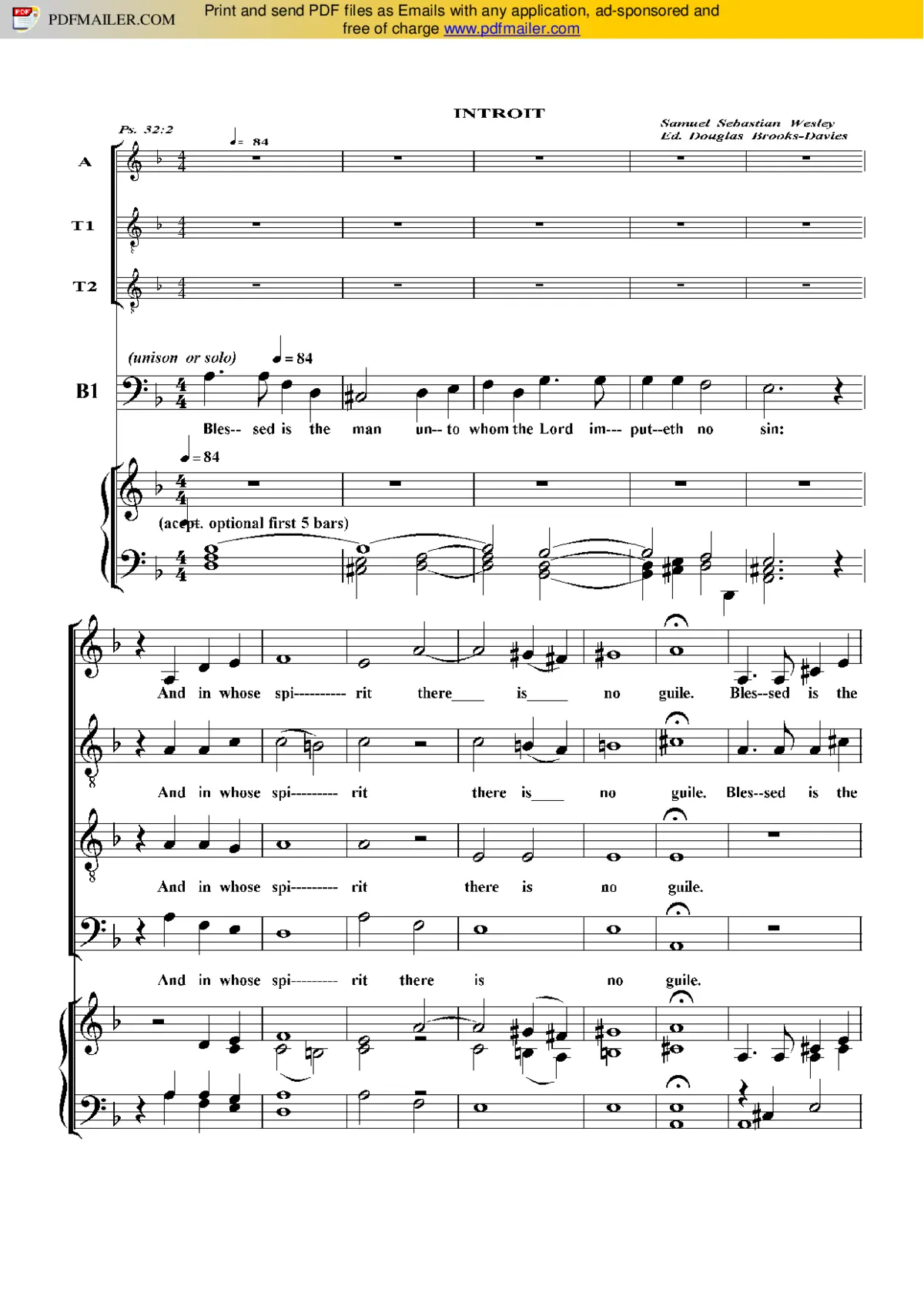 Introit (Blessed is the Man) - Page 1