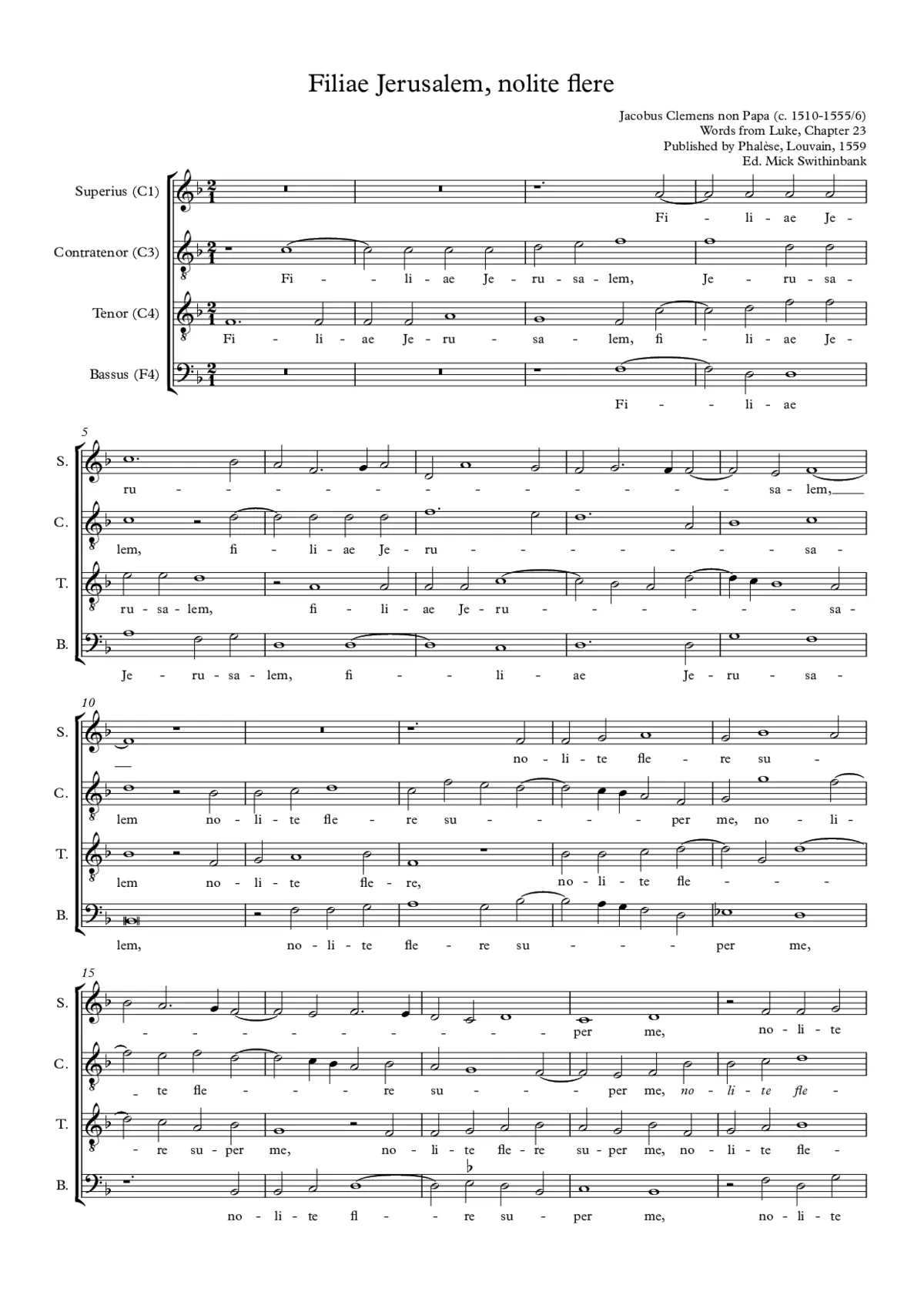 Filiae Jerusalem, nolite flere - Page 1