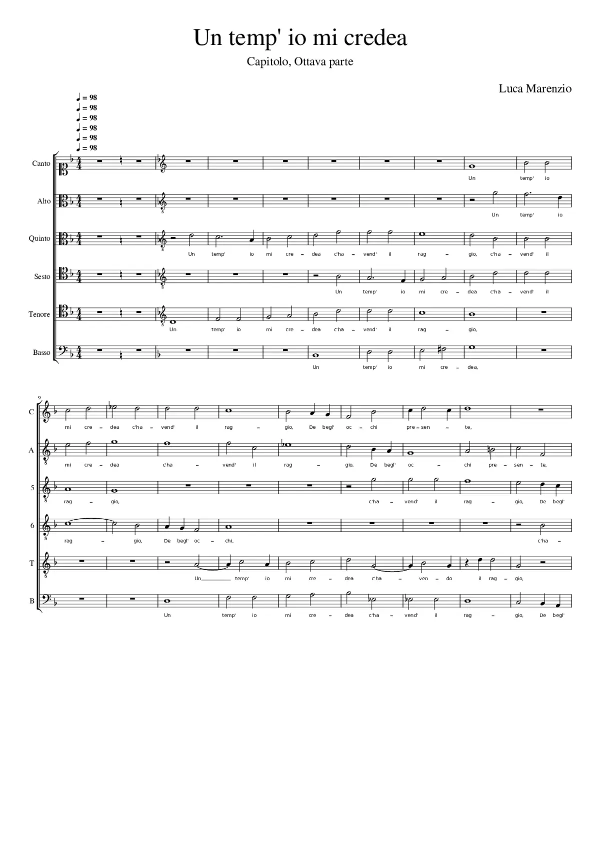 Un temp' io mi credea - Page 1