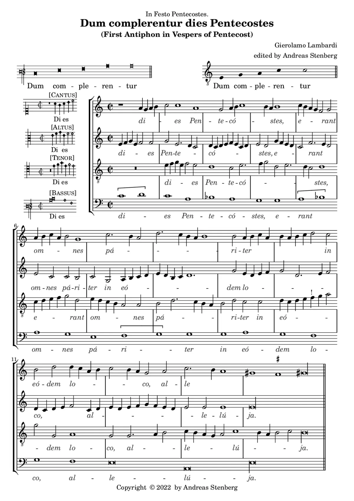 Dum complerentur dies Pentecostes - Page 1