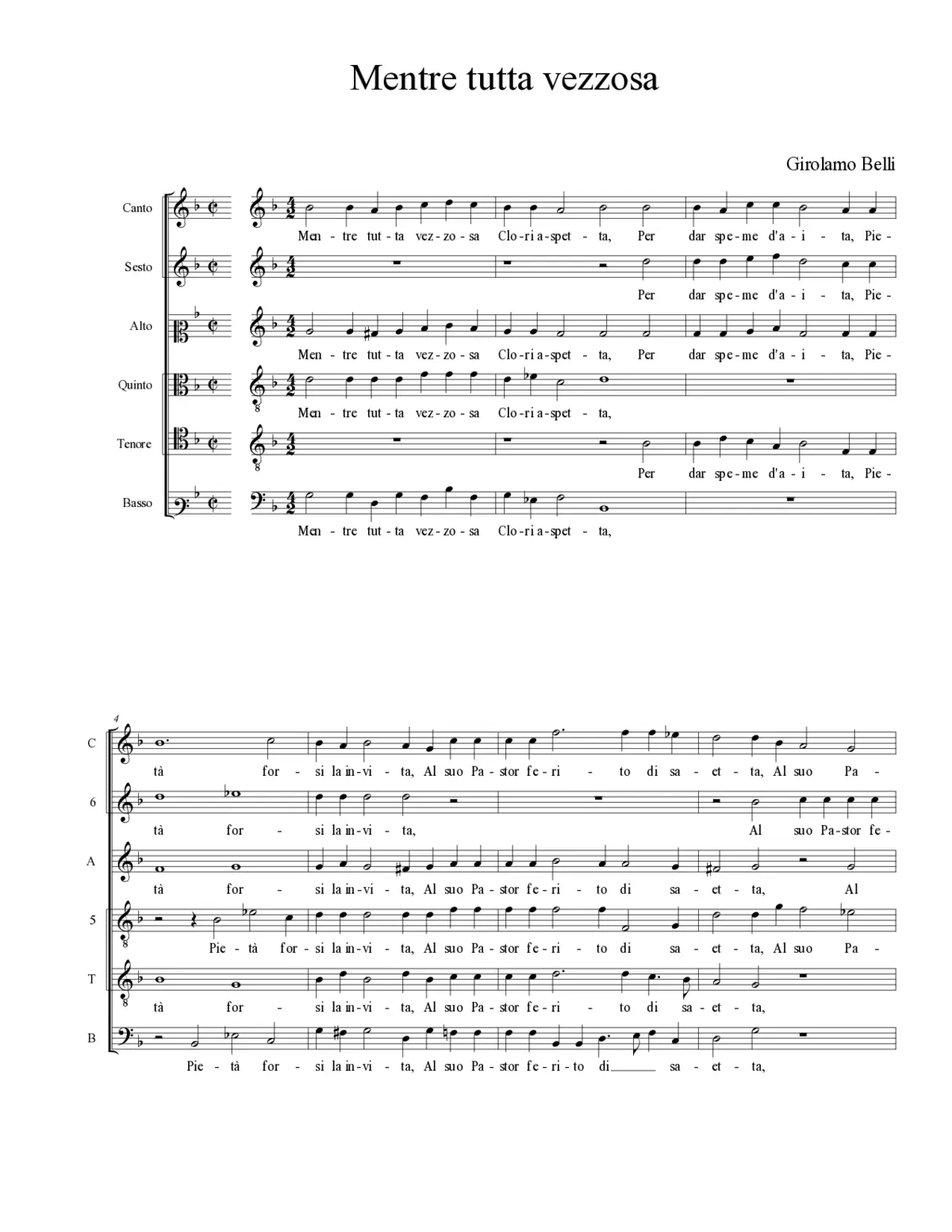 Mentre tutta vezzosa - Page 1