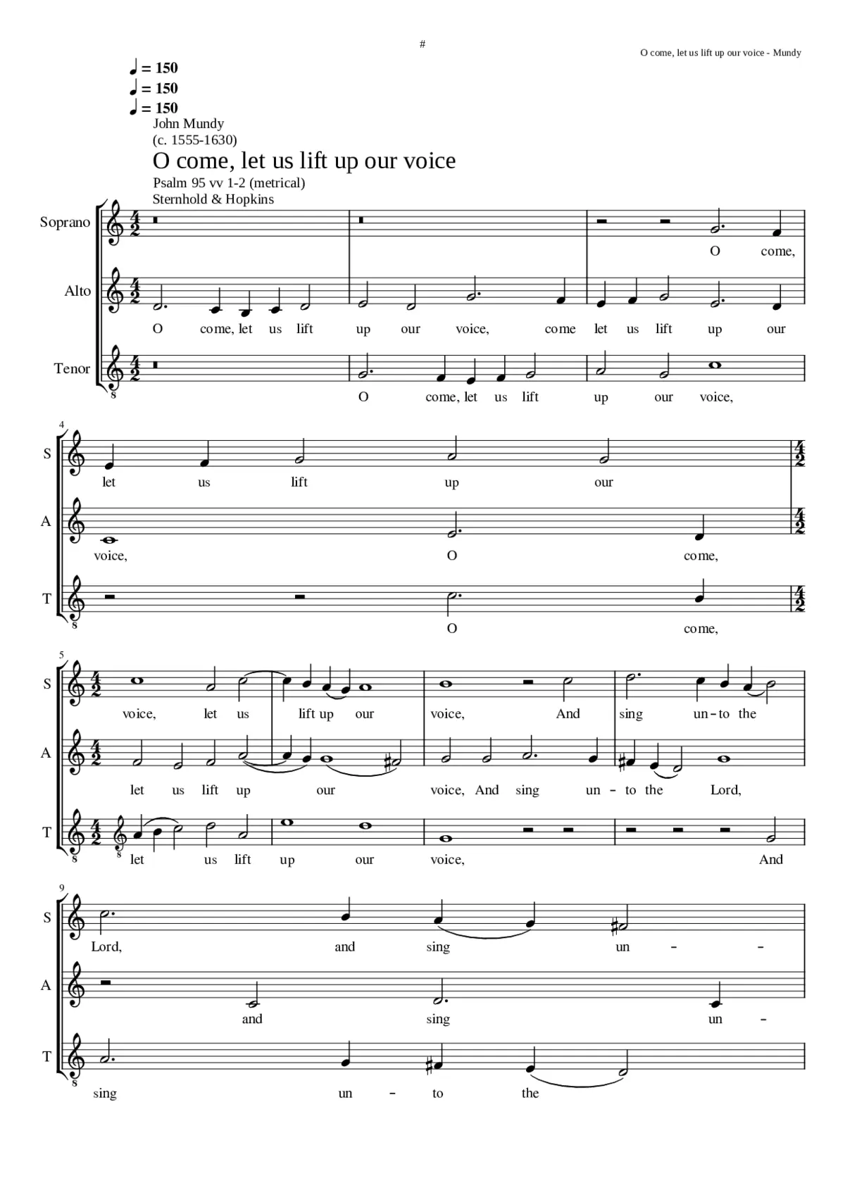 O come let us lift up our voice - Page 1