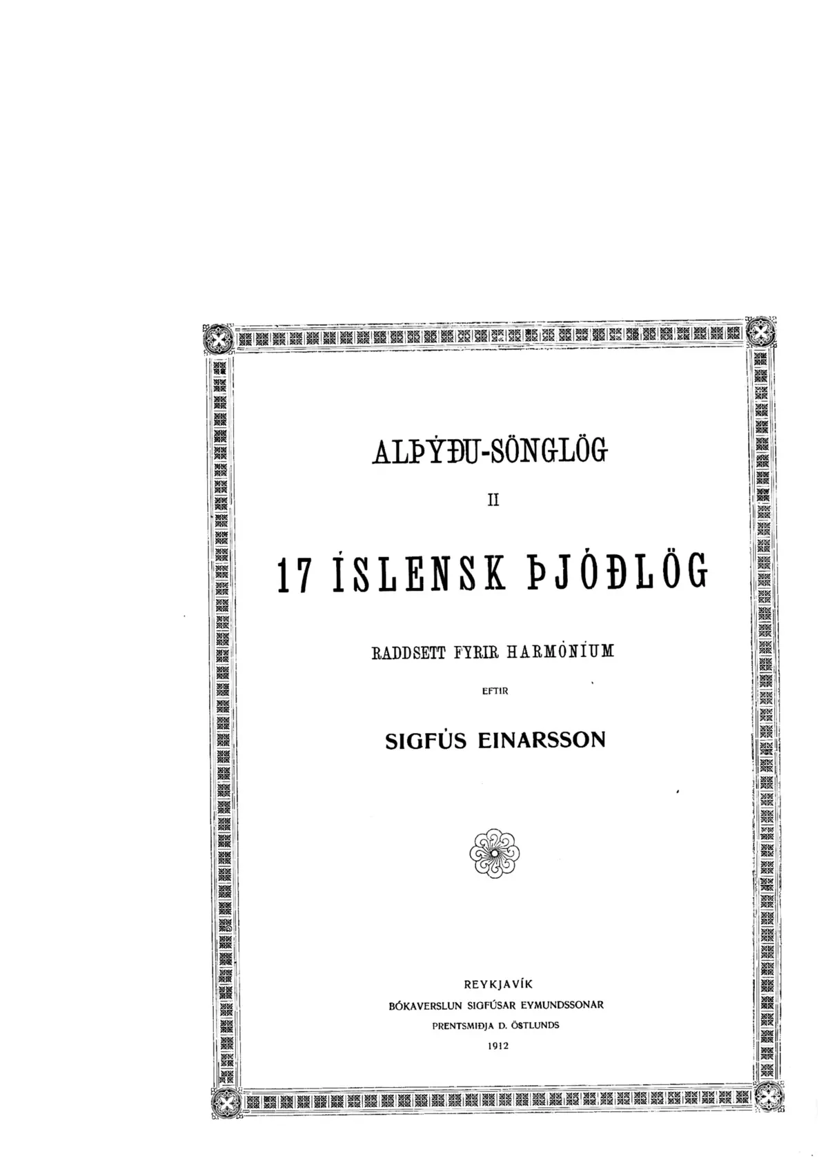 17 íslensk þjóðlög raddsett fyrir harmóníum - Page 1