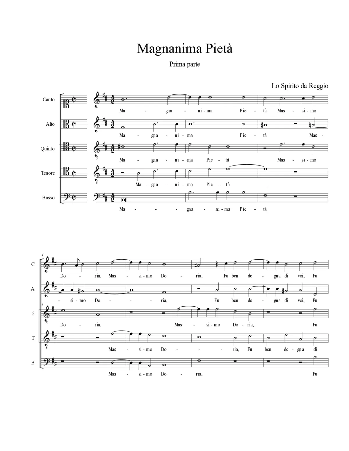 Magnanima pietà - Page 1
