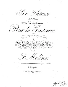 6 Thêmes de J. Pleyel avec Variations pour la Guitarre
