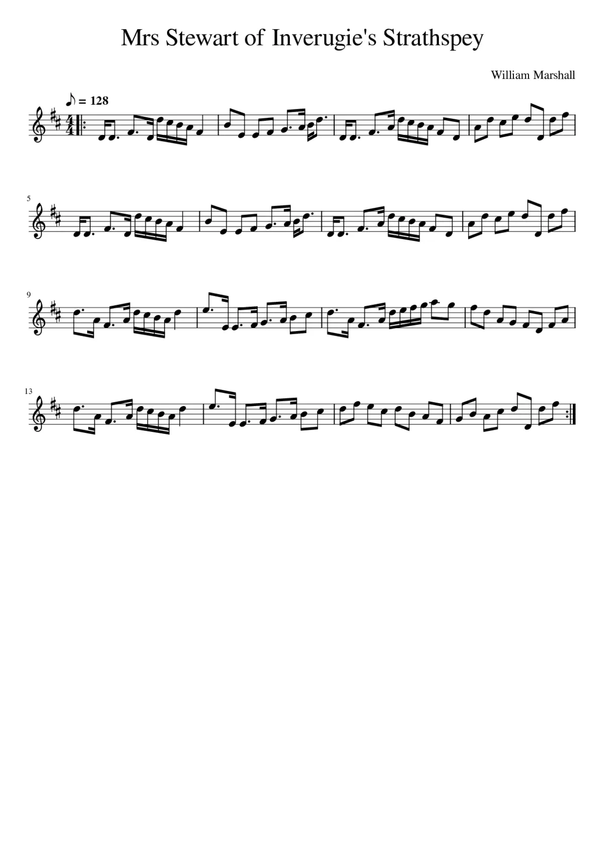 Mrs Stewart of Inverugie's Strathspey - Page 1