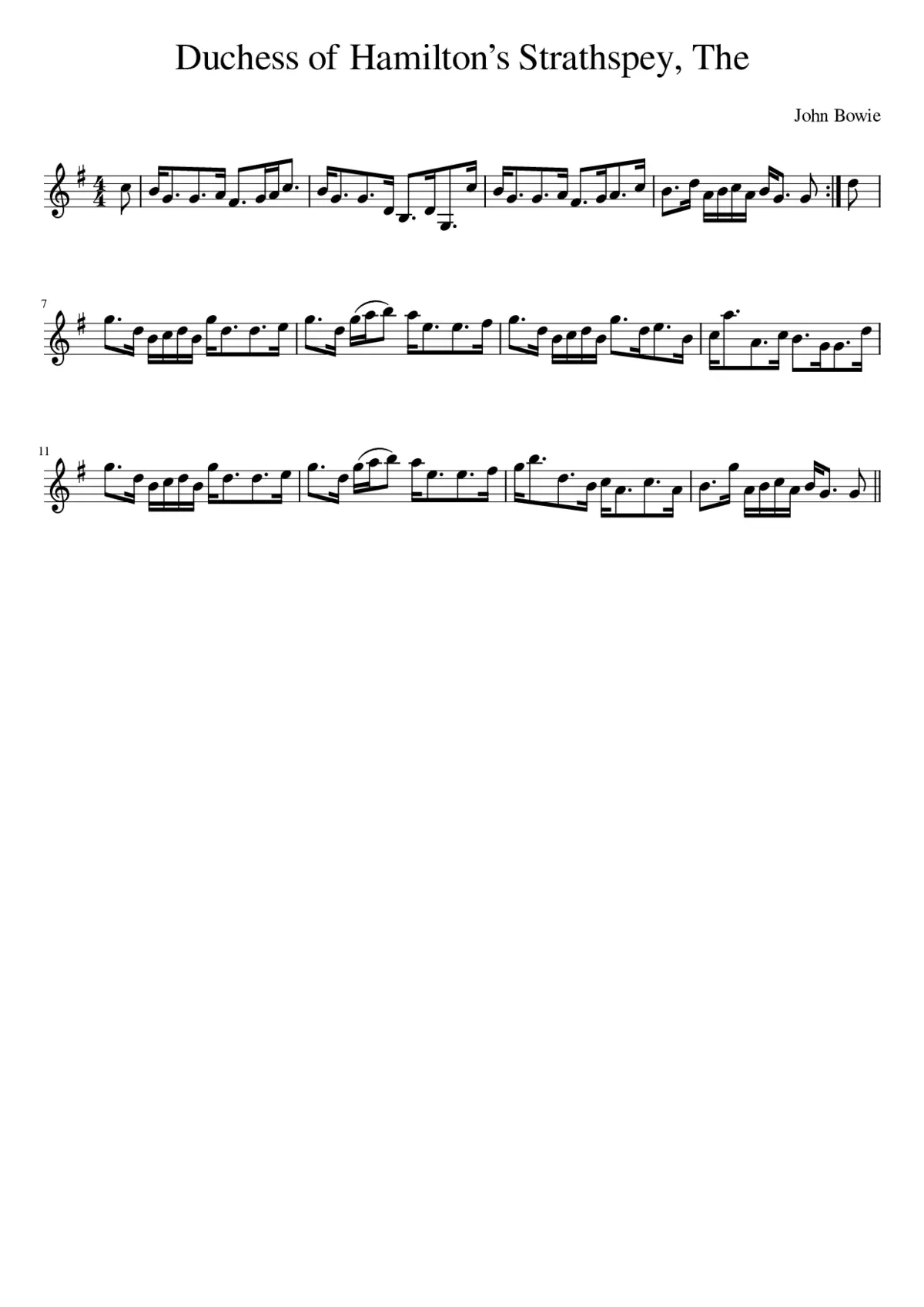 The Duchess of Hamiltons Strathspey - Page 1