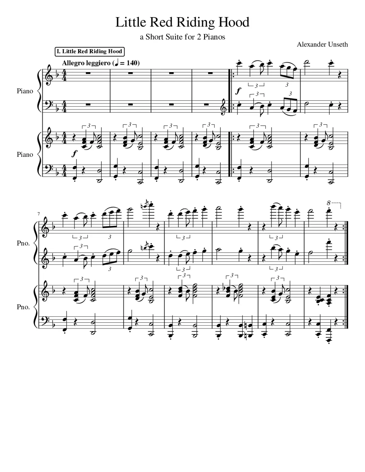 Little Red Riding Hood Suite for 2 Pianos - Page 1