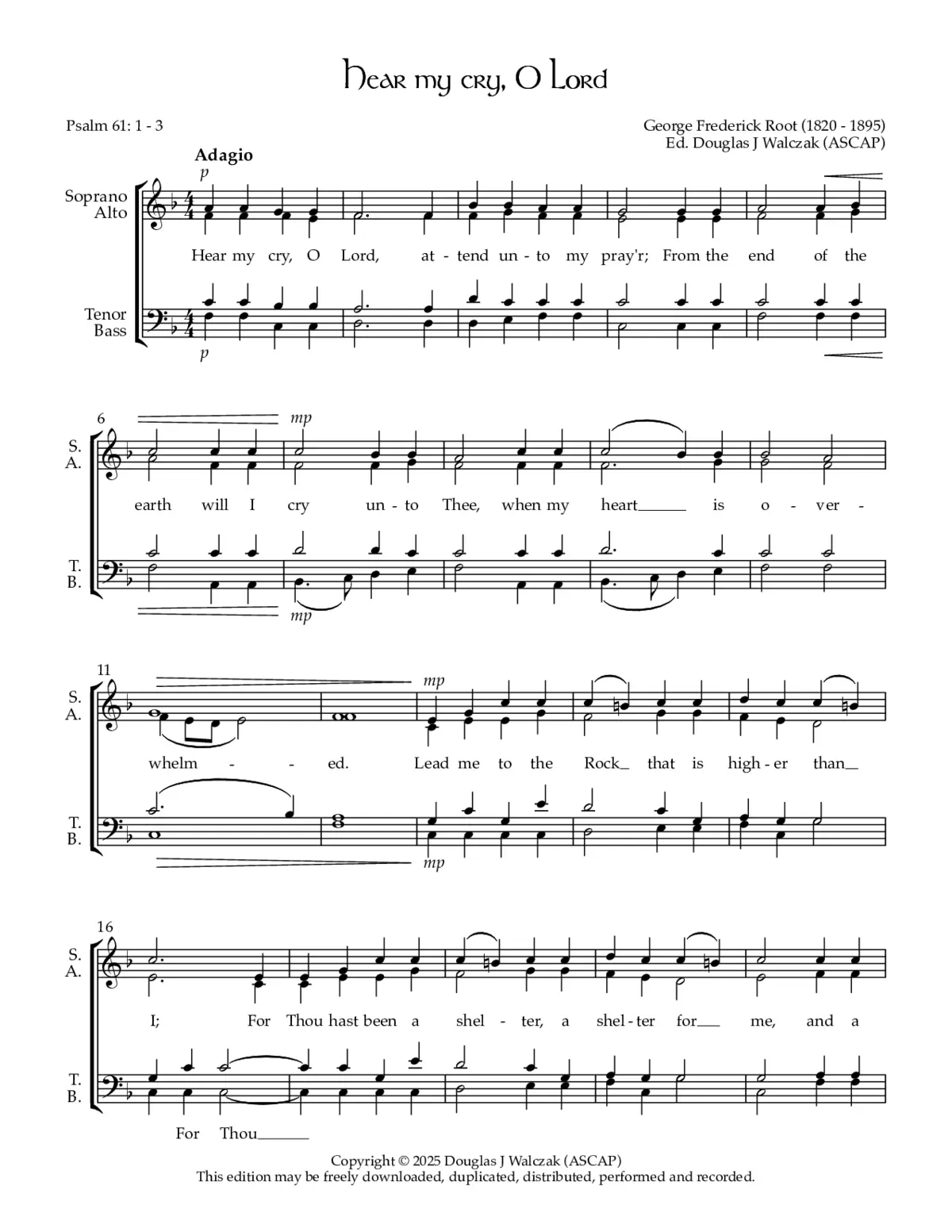 Hear my cry, O Lord - Page 1