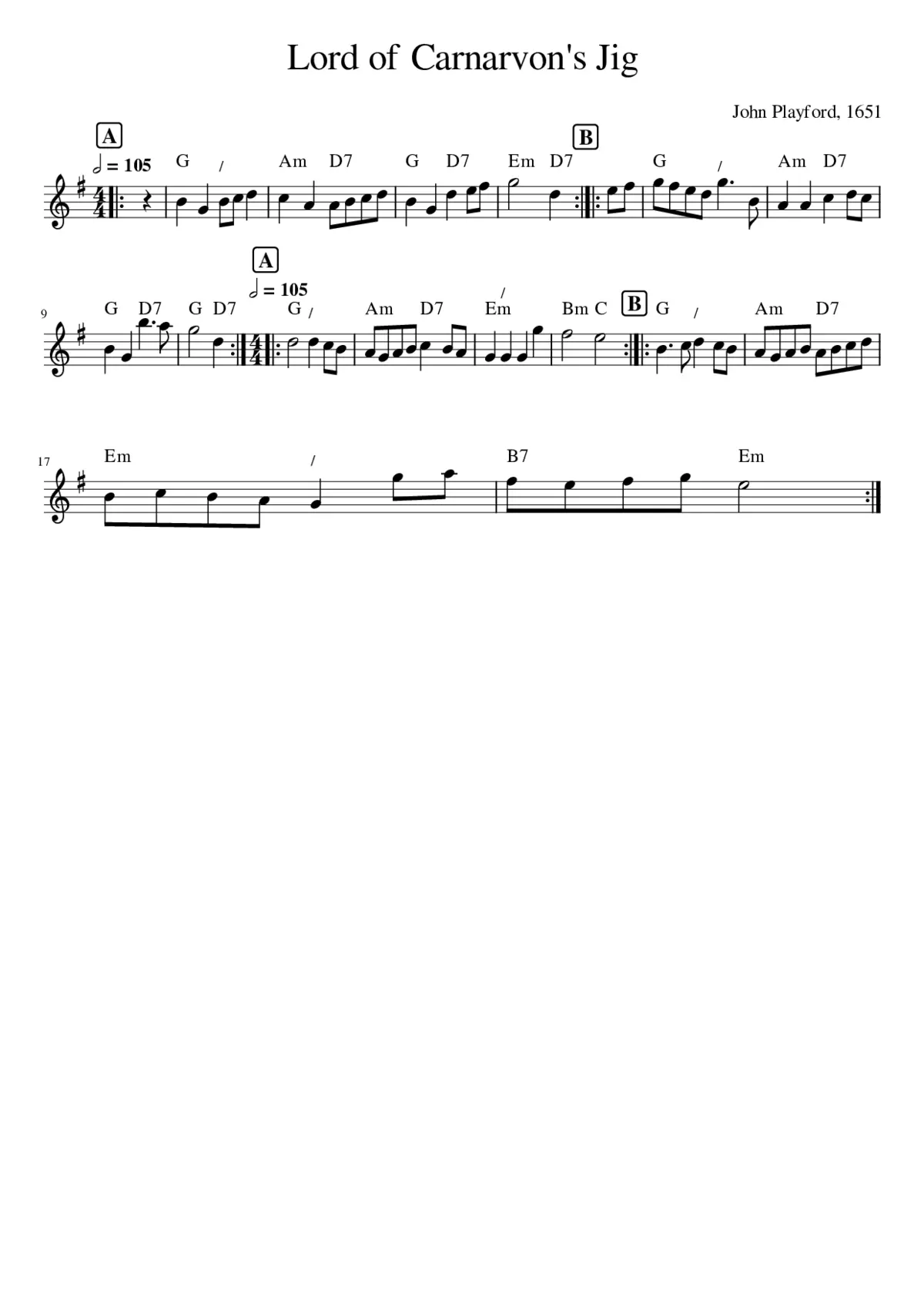 Lord of Carnarvon's Jig - Page 1