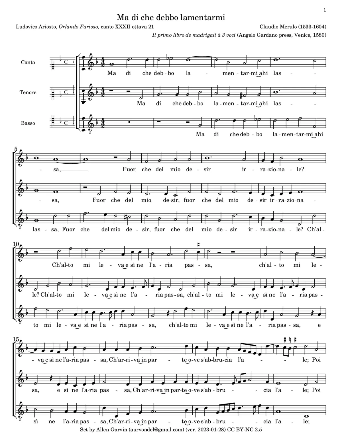 Ma di che debbo lamentarmi - Page 1
