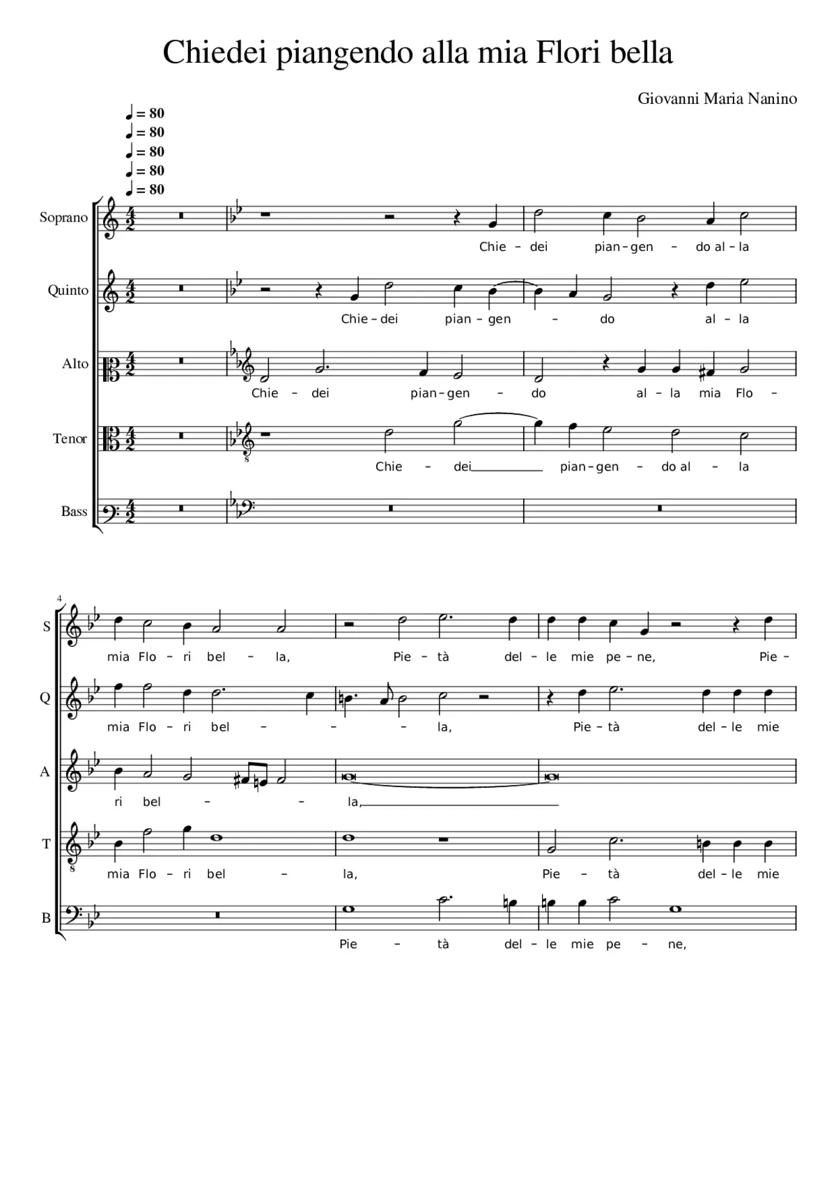 Chiedei piangendo alla mia Flori bella - Page 1